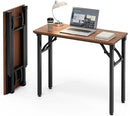 Frylr Small Folding Computer Desk – Portable 35.8 Inch Foldable Laptop Table, Collapsible and Compact for Easy Storage and Fast Setup, Lightweight for Small Spaces, Craft and Study Use, Dark Walnut by CozyNest Decor