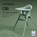 Mompush Olli 7-in-1 Convertible High Chair for Babies and Toddlers – Adjustable Height & Footrest, Dishwasher-Safe Tray, Compact Foldable Design for Easy Storage & Travel, Lightweight Yet Durable by TinyTreasures Baby Boutique