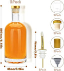 Olive Oil Dispenser Bottle for Kitchen, Clear Glass Oil and Vinegar Dispenser Set, Coffee Syrup Dispenser, Container With Metal Pour Spout, Airtight Lid, Funnel, Waterproof Labels (500ml-s-2 Pack) by CozyNest Decor