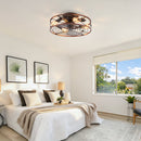 20'' Mounting Type Caged Ceiling Fan with Lights and Remote Control by HouseOfZazla