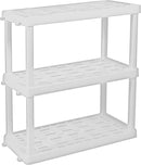 Oskar Storage Shelves - Bathroom Wall Organizer, Kids Room Toys Book Shelf, No Drill Heavy Duty, Kitchen Closet Garage Outdoor 3 Tier Stackable Plastic Shelving Unit by TinyTreasures Baby Boutique