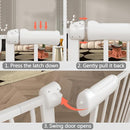 Baby Gate for Doorways Stairs Hallway 76.3-81.1 Inch Wide, Walk Through Child Gates with Pressure Mounted Extention Kit, Indoor Safety Child Gates for Kids or Pets by TinyTreasures Baby Boutique