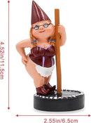 Pole Dancing Gnome Statue, Resin Garden Gnome Statues, Funny Outdoor Gnome Figure, Creative Garden Spring Decoration, Pole Dance Garden Gnome, Spring Garden Statue, Dancing Lady Gnome Statue (Red) by GreenHaven Gardens