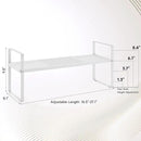 Hole Pattern Expandable Shelf Organizer,1Pack 8.1" Wide Easy to Assemble Cabinet Organizer Shelf, 16.5~27.1" Adjustable Height&Stackable Spice Organization for Cupboard, White by CozyNest Decor