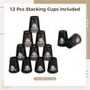 yeesport 12 Pcs Sport Stacking Cups, Sport Training Game for Challenge Competition, Plastic Stacking Cups, Classic Family Game for Kids and Adults, Black by TinyTreasures Baby Boutique