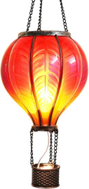 TERESA'S COLLECTIONS Hot Air Balloon Solar Lantern for Garden Decor ,Flickering Flame Hanging Solar Light for Outdoor ,Red Plastic Lamp for Yard Tree Gift for Mom by GreenHaven Gardens