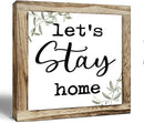 Rustic Wooden “Let’s Stay Home” Sign – Wooden Plaques Sign Table Decor, Shelf or Desk Decor, Farmhouse Living Room and Family Room Decoration, Cozy Home Accent and Housewarming Gift by CozyNest Decor