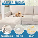H.VERSAILTEX Velvet Stretch Sectional Couch Covers 3 Pieces Sofa Seat Cushion Covers L Shape Separate Couch Cover for Both Left/Right Sectional Couch (Large Sofa 2 Seater + 1 Chaise, Porcelain) by CozyNest Decor