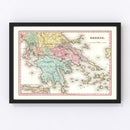 Vintage Map of Greece 1842