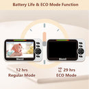 Baby Monitor with 30-Hour Battery, 5" Large Split-Screen Video Baby Monitor with Camera and Audio, 3500mAh Battery, Remote Pan/Tilt/Zoom Camera, Two-Way Talk, Night Vision, Lullabies, No WiFi by TinyTreasures Baby Boutique