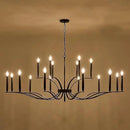 Black Living Room Chandelier 18 Light Hight Ceiling Foyer Candle Chandelier Large Dining Room Light Fixture Over Table 59in Metal Modern Chandeliers Hanging Light for Entry Master Bedroom by CozyNest Decor