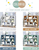 IOTXY Wooden Open Shelf Bookcase - 3-Tier Floor Standing Display Cabinet Rack with Legs, 10 Cubes Bookshelf, Bright Blue by CozyNest Decor