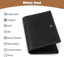 Jack&Chris Genuine Leather Passport Holder for Travel, RFID Blocking Handmade Passport Holder with Card Case Organized & Safe, Quality Travel Essentials for Women and Men for Gifting, Black by TinyTreasures Baby Boutique