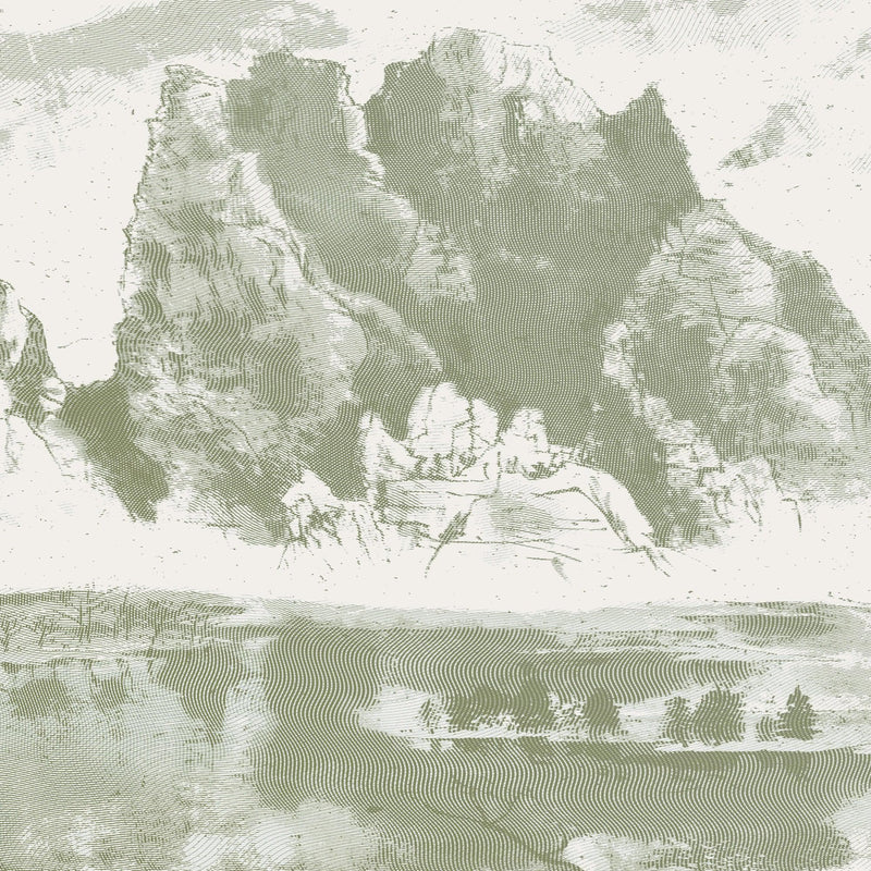 Shan Shui Traditional Chinese Mountain Landscape Scenery Painting Wall Mural.