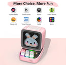 Divoom Ditoo Retro Pixel Art Game Bluetooth Speaker with 16X16 LED App Controlled Front Screen (Pink) by TinyTreasures Baby Boutique