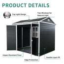 8x4ft Outdoor Resin Garden Shed with Floor and 2 Windows by HouseOfZazla