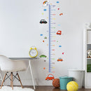 Cartoon Car Self-adheve Vinyl Nursery Wall Decal Baby Growth Chart Sticker for Bedroom Play Room by TinyTreasures Baby Boutique