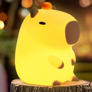 Capybara Night Light,Cute Tangerine LED Squishy Novelty Animal Night Lamp,Dimmable Soft Silicone Nursery Nightlight for Kids, Rechargeable Bedroom Touch Lamp, Dorm Decor, Baby Boys Girls Gift by TinyTreasures Baby Boutique