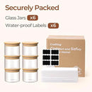 ComSaf 0.5 Qt Glass Food Storage Jars Set of 6, Clear Glass Storage Containers with Lids, Pantry Organization Jar, Spice, Blooming Tea, Coffee, Cookie and Sugar Container, Small jar Set for Kitchen by CozyNest Decor