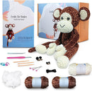 CULETCRAFT Crochet Kit for Beginners Adults, Freddy The Monkey DIY Crochet Animal Kit for Beginners, Learn to Crochet with Step-by-Step Instruction Book, Beginner Crochet Kit for Adults and Kids by TinyTreasures Baby Boutique