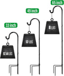 GOFORWILD Shepherd Hook 4 Pack Black, 33 inches Tall, Made of Premium Metal for Garden Decor, Plant Hanger, Lantern Hook, Solar Light Hanging, 7012 by GreenHaven Gardens