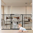 53.1-62.5 Inch Extra Wide Baby Gate, Pressure Mounted Dog Gate Indoor, Walk Thru Pet Gate for Cat Dog Child,Pet Gates for The House Doorway Black by TinyTreasures Baby Boutique