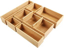 Kootek Bamboo Drawer Organizer with Removable Dividers, 6 Pcs Adjustable Kitchen Drawer Organizer Utensils Bamboo Organizers Silverware Storage Box Cutlery Tray Multi-Use for Bathroom, Makeup, Office by CozyNest Decor