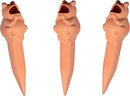 Terracotta Plant Self Watering Spikes - Set of 3 Terracotta Self Watering Bulbs, Self Watering Stakes, Self Watering Globes for Pot Plants (Frogs Plain, Large) by GreenHaven Gardens