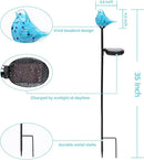 Afirst Decorative Solar Lights Outdoor Solar Bluebird Stake Lights Hand Blown Glass Decorative Garden Pathway Lights Outdoor Waterproof Glass Stakes by GreenHaven Gardens
