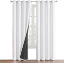 ChrisDowa White 100% Blackout Curtains for Bedroom with Black Liner, 2 Thick Layers Total Blackout Thermal Insulated Grommet Window Curtains 2 Panels Set (Pure White, 52 x 72 Inch) by TinyTreasures Baby Boutique