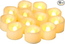 12 Pack Battery Operated Flameless LED Votive Tealight Candles Realistic Flickering Electric Tea Lights Set Bulk Halloween Pumpkin Jack O Lantern Party Wedding Decorations Centerpieces Batteries Incl. by GreenHaven Gardens