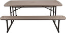 OEF Furnishings Heavy Duty Blow Molded Folding Picnic Table - Brown, Brown Frame by GreenHaven Gardens