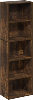 Furinno Luder 5-Tier Open Shelf Bookcase, Bookshelf, Amber Pine by TinyTreasures Baby Boutique
