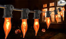 27.8Ft Halloween Decorations Flickering Flame String Lights with 27 Pack Orange Clear Flame Light Bulbs (4 Spare E12 Bulbs), Orange Christmas Lights Outdoor for Home Party Christmas Halloween Decor by GreenHaven Gardens