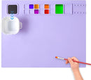 AWOKE Silicone Painting Mat - 20"X16" Silicone Art Mat with 1 Water Cup for Kids - Craft Mat has12 Color Dividers - 2 Paint Dividers (Purple) by TinyTreasures Baby Boutique