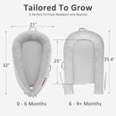 Baby Lounger – Soft & Breathable Newborn Nest for Infants 0-24 Months, Organic Cotton Baby Pillow for Tummy Time, Playtime & Travel, Newborn Babies Essential Gift by TinyTreasures Baby Boutique
