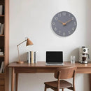 Mosewa Wall Clock 12 Inch Gray Silent Non Ticking Battery Operated Modern Simple Wooden Clock Decorative for Kitchen Home Bedroom Bathroom Office Living Room by CozyNest Decor