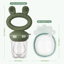 Haakaa Baby Fruit Food Feeder & Mini Freezer Nibble Tray Combo, Breastmilk Popsicle Molds for Baby Cooling Relief, BPA Free Silicone Feeder for Safe Infant Self Feeding, 4 Month+(Olive Green) by TinyTreasures Baby Boutique