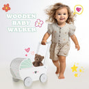 Wooden Baby Push Walker for 1 Year Old and up, Toddler Shopping Cart Push Toys for Boys Girls by TinyTreasures Baby Boutique