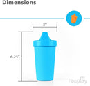 Re-Play Sippy Cups for Toddlers - 10 Oz. Reusable Spill Proof Cups for Kids, Dishwasher/Microwave Safe - Made in USA - Set of 3-3.13" x 6.25" - A True Blue by TinyTreasures Baby Boutique