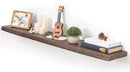Floating Shelves for Wall, 48"x9.3" Rustic Solid Live-Edge Elm Wood Wall Shelves, Heavy-Duty Floating Shelves with Invisible Brackets, Set of 2 for Living Room, Bedroom, and Kitchen, Walnut Finish by CozyNest Decor