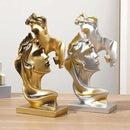 Couples Kiss Sculpture,Abstract Art Couple Sculpture Home Furnishing Resin Statue Decoration Romantic Statue Used for Home Decoration, Wedding, Gift.Silver by CozyNest Decor