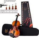 Rhythm Violin Set for Beginners,Acoustic Violins Starter Kit Package for Student,Beginners Fiddle with Hard Case, Rosin, Shoulder Rest, Bow, and Extra Strings (NATURAL, Full) by TinyTreasures Baby Boutique