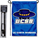 College Flags & Banners Co. UC Santa Barbara Gauchos Garden Flag with Stand Holder by GreenHaven Gardens
