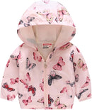 TUIJI Toddler Boys Girls Cartoon Print Zip Jacket Hooded Trench Lightweight Kids Coats Windbreaker Outdoor Cute Dust Coats by TinyTreasures Baby Boutique