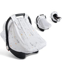 Baby Car Seat Cover, Soft Sun Shade Cover, Breathable Comfortable Privacy Carseat Canopy Protect for Newborn Infant Boys Girls (Animals) by TinyTreasures Baby Boutique