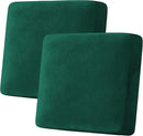 H.VERSAILTEX Velvet Stretch Couch Cushion Cover Plush Cushion Slipcover Cushion Furniture Protector Seat Cushion Sofa Cover (2 Piece Large Sofa Cushion Covers, Vintage Green) by CozyNest Decor