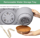 QCQHDU 2 Pack Hanging Planters for Indoor Plants, Outdoor Hanging Baskets, Self Watering Pots with Drainage Holes & Removable Tray (Light Grey, 8 inch, Macrame Hanger) by GreenHaven Gardens