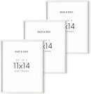HAUS AND HUES 11x14 White Frames- Set of 3 11x14 Picture Frames White Gallery Wall Frame Set, Wooden Picture Frames for 11x14 Prints, White Picture Frames 11x14 Gallery Wall Frames (White Oak Frame) by CozyNest Decor