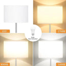 Ambimall 60'' Modern Floor Lamp with Shade, Tall Lamps for Living Room, Bedroom, Office, Dining Room, White Shade with Silver Pole(Without Bulb) by CozyNest Decor